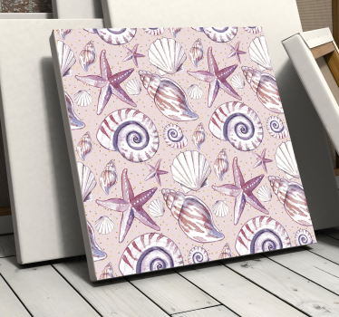 Dipinto con marinaio conchiglie e stelle di mare - TenStickers