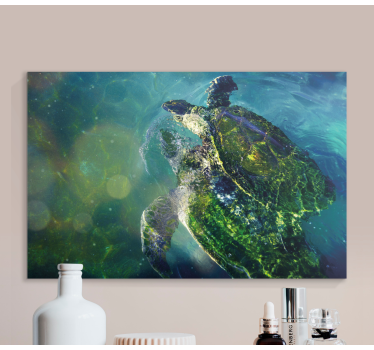 Dipinto con marinaio tartaruga di mare elegante - TenStickers