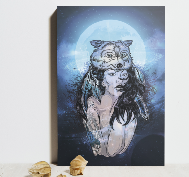 Dipinto con personaggio ritratto di donna mistica - TenStickers