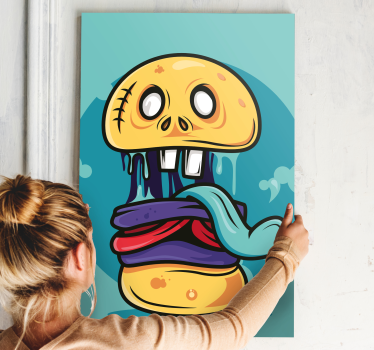 Dipinto con personaggio teschio giocoso - TenStickers