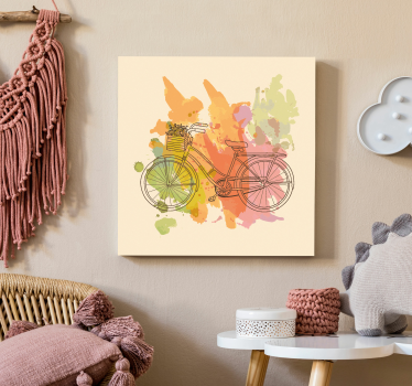 Dipinto con testo bicicletta con cestino - TenStickers