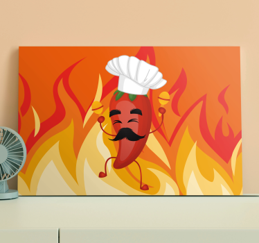 Dipinto con testo chef di chili danzante - TenStickers