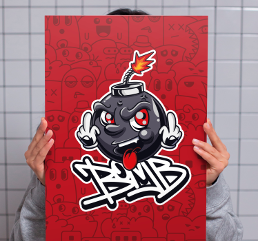 Dipinto con testo emoji della bomba cartoon - TenStickers
