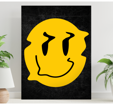 Dipinto con testo faccia gioiosa e sorridente - TenStickers
