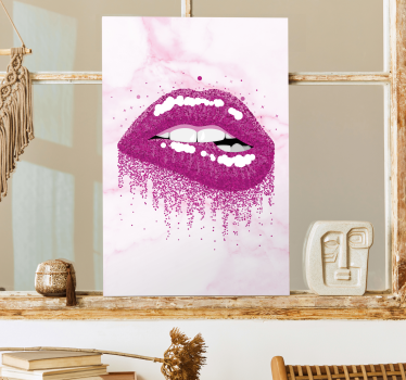 Dipinto con testo impronta di bacio splash - TenStickers