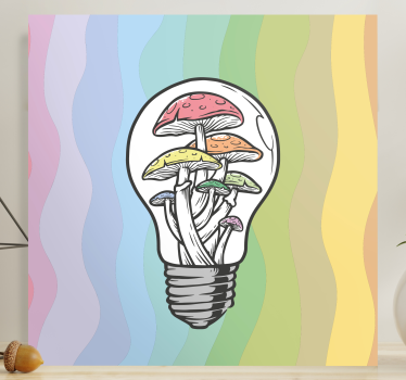 Dipinto con testo lampadina a fungo - TenStickers