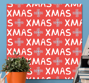 Dipinto con testo motivo fiocchi di neve natalizi - TenStickers