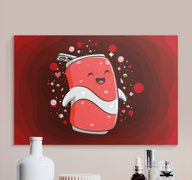 Dipinto con testo personaggio felice della soda - TenStickers