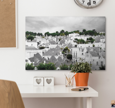 Quadro di città e paesi Alberobello trulli - TenStickers