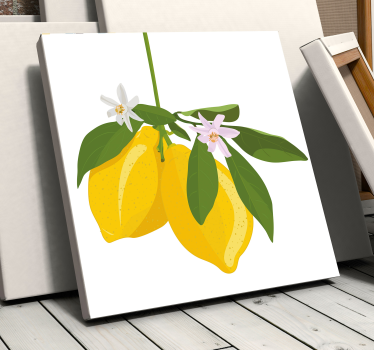 Quadro con limoni gialli appesi - TenStickers