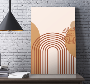 Dipinto geometrico disposizione linee curve - TenStickers