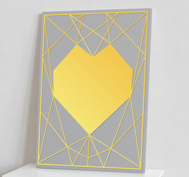 Dipinto geometrico geometria cuore giallo - TenStickers