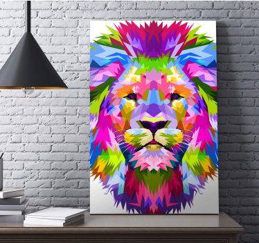 Quadro con leone colorato - TenStickers