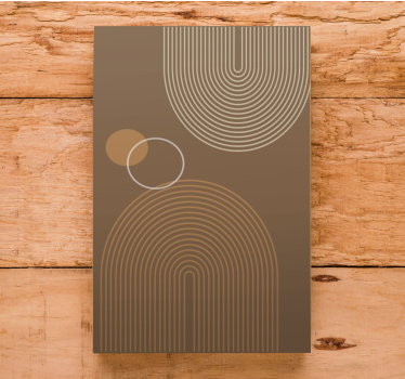 Dipinto geometrico motivi a linee curve - TenStickers