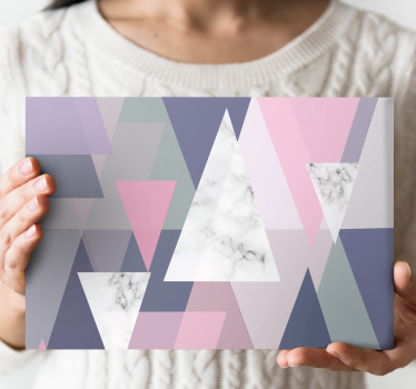 Dipinto geometrico motivi triangolari astratti - TenStickers