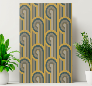 Dipinto geometrico motivo a linee curve - TenStickers