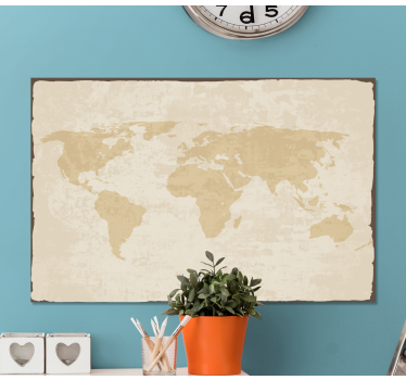Quadro mappamondo Vintage bianco e beige - TenStickers
