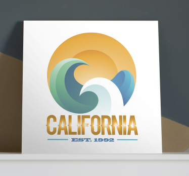Dipinto con marinaio emblema del surf californiano - TenStickers