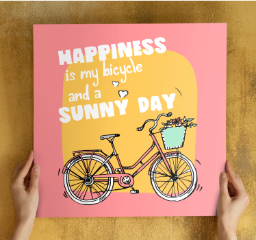 Dipinto motivazionale bicicletta e giorno di sole - TenStickers