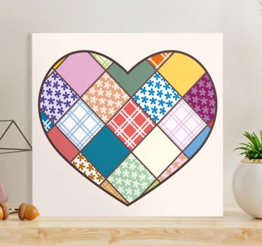 Dipinto motivazionale design a patcher di cuori - TenStickers
