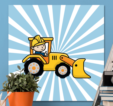 Cornice quadro per bambini trattore da costruzione - TenStickers