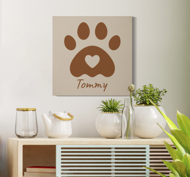 Dipinto con nome personalizzato zampa con nome - TenStickers