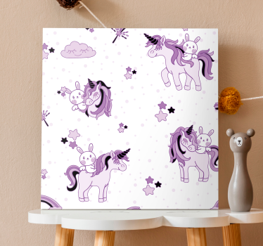 Dipinto unicorno avventura di un unicorno carino - TenStickers
