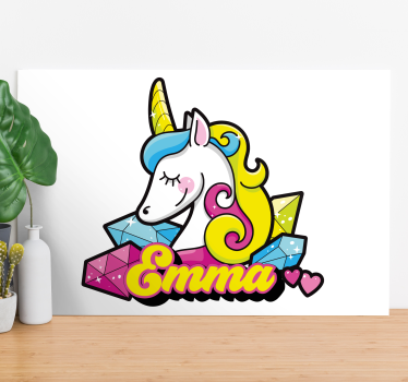 Dipinto unicorno con gemme - TenStickers