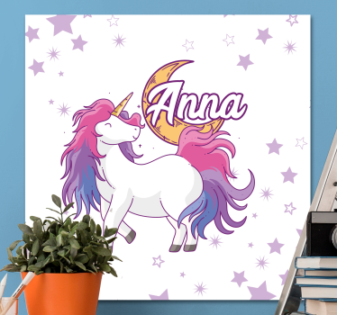 Dipinto unicorno con stelle - TenStickers