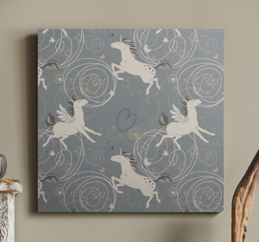 Dipinto unicorno creature alate magiche - TenStickers