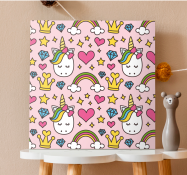 Dipinto unicorno motivo unicorno carino - TenStickers