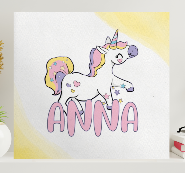 Dipinto unicorno personaggio unicorno felice - TenStickers
