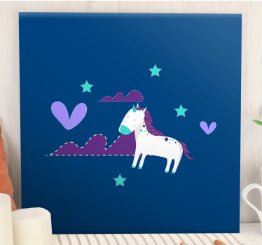 Dipinto unicorno scena incantevole di unicorni - TenStickers
