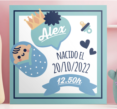 Quadri cameretta neonato design annuncio bebè - TenStickers