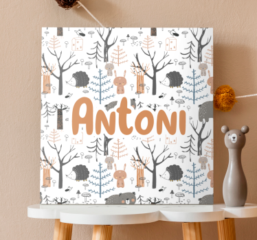 Quadri cameretta neonato foresta di animali carini - TenStickers
