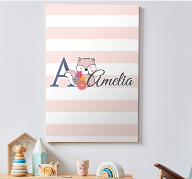 Quadri cameretta neonato personalizzazione volpe carina - TenStickers