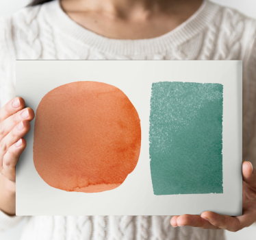 Dipinto astratto acquarello circolare e rettangolare - TenStickers