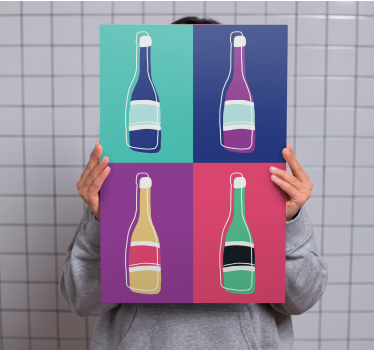 Dipinto astratto bottiglie pop art - TenStickers