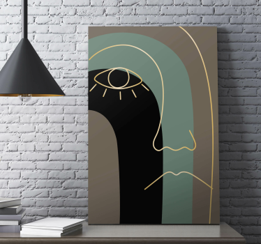 Dipinto astratto contorno del viso minimalista - TenStickers
