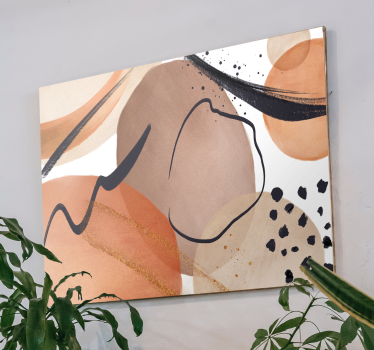 Dipinto astratto forme fluide marroni - TenStickers