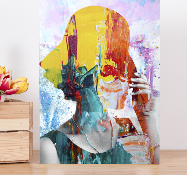 Dipinto astratto sagoma astratta colorata - TenStickers