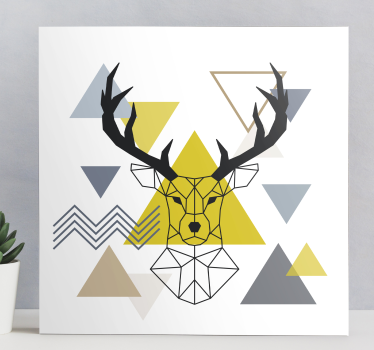Quadro con cervo con linee geometriche - TenStickers