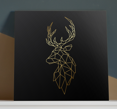 Quadro cervo Cervo origami d'oro - TenStickers