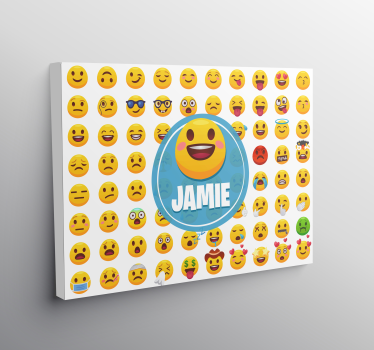 Dipinto con alfabeto e lettere raccolta di espressioni emoji - TenStickers