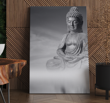 Quadro con Buddha e gradazioni di grigio - TenStickers
