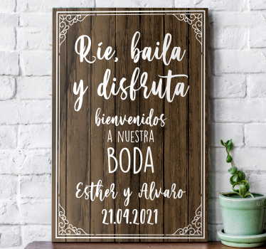 Dipinto con frase cartello di benvenuto per matrimonio - TenStickers