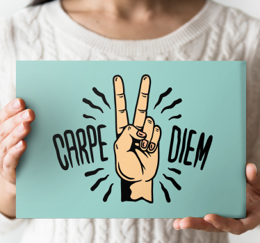 Dipinto con frase gesto della mano carpe diem - TenStickers