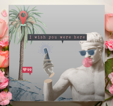 Dipinto con frase vorresti essere qui - TenStickers