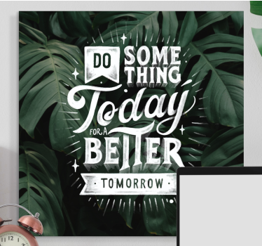 Dipinto con frase messaggio motivazionale domani - TenStickers