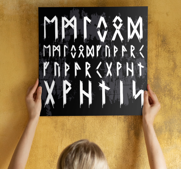 Quadro con l'alfabeto vichingo - TenStickers
